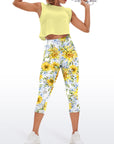 Flower watercolor sunflower yellow capris