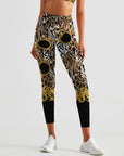 Animal leopard print gold chain leggings