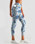 Ocean turtle blue pearl shell leggings