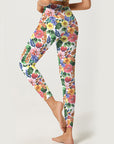 Flower hibiscus sunflower watercolor leggings