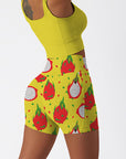 Fruit red pitaya yellow shorts