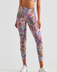 Ethnic colorful hand drawn paisley leggings