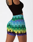 Geometry colorful humanoid gradient shorts