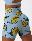 Fruit lemon hand sketching blue shorts