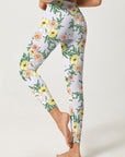 Flower yellow blooming peonies watercolor leggings