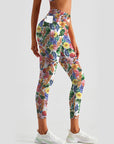 Flower hibiscus sunflower watercolor leggings