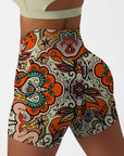 Ethnic ukrainian floral pattern shorts