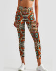 Ethnic ukrainian floral pattern leggins