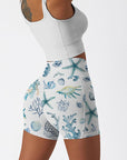 Ocean blue starfish coral shorts