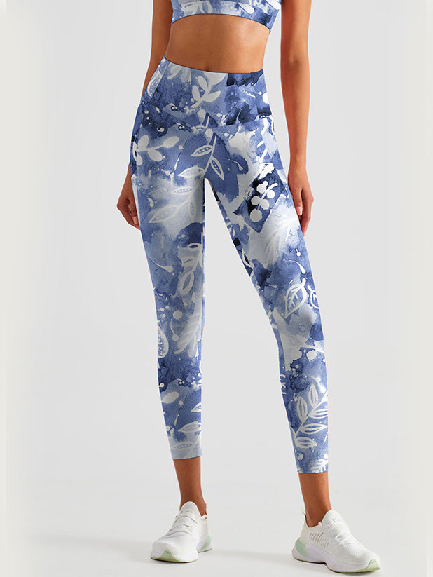 Tie dye ink painting design leggings