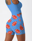 Cartoon red rugby pattern print shorts