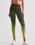 Yellow black two-color dot leggings