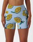 Fruit lemon hand sketching blue shorts