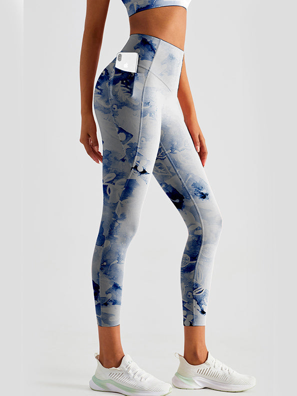 Tie dye ink painting design leggings