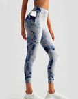 Tie dye ink painting design leggings