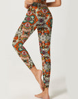 Ethnic ukrainian floral pattern leggins