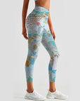 Animal gathering print design yoga leggings