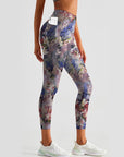 Flower magnolia peonies patchwork leggings