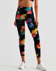 Abstract watercolor geometric splash dye leggings