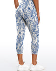 Flower blue lily of the valley rose tulip leaves print leggings