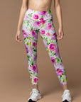 Flower colorful watercolor hibiscus leggings