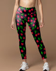 Fruit cherry red ripe berry leggings