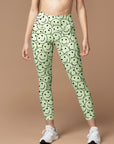 Funny smile dope faces seamless green leggings