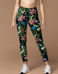 Flowers lilies and morning glory leggings