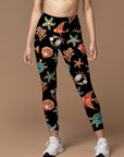 Ocean gem starfish turtle coral shell yoga leggings