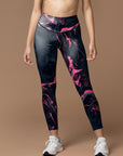 Tie dye pink smudged water ripple leggings