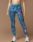 Mandala blue cute boho geometric leggings