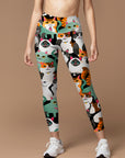 Animal funny cartoon colorful cats leggings