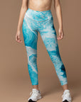 Water ripple blue lliquid leggings