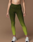 Yellow black two-color dot leggings