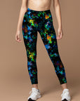 Fantasy colorful night flowers leggings