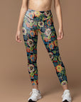 Flowers  hand drawn colorful wildflower leggings