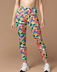 Flower hibiscus sunflower watercolor leggings