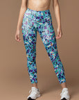 Flower ditsy abstract swirl vibrant spring leggings