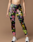 Flower tropical anthurium lotus leggings