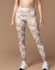 Tie dye color diffusion pattern yoga leggings