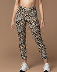 Animal zebra leopard patchwork brown leggings