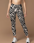 Black and white line design leggings