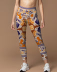 Abstract unique style geometrical border leggings