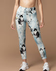 Animal ink painting cat plum blossom leggings