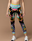 Retro flower metal decoration leggings