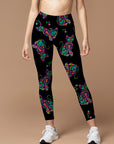 Animal colorful kitty day of the dead leggings