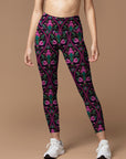 Purple ethnic print design leggings