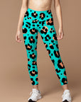 Animal leopard print blue funny leggings