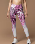 Flower watercolor purple wisteria leggings