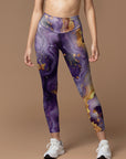 Abstract purple gilt water ripples with butterfly leggings